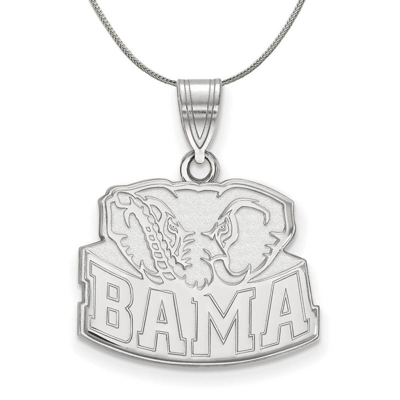 Sterling Silver U. Of Alabama Medium Pendant Necklace - 24 Inch